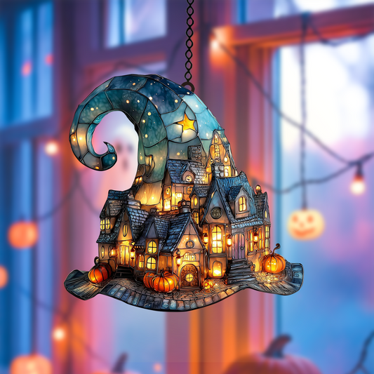 Witch Hat Village Acrylic Suncatcher - Made in USA - SC165