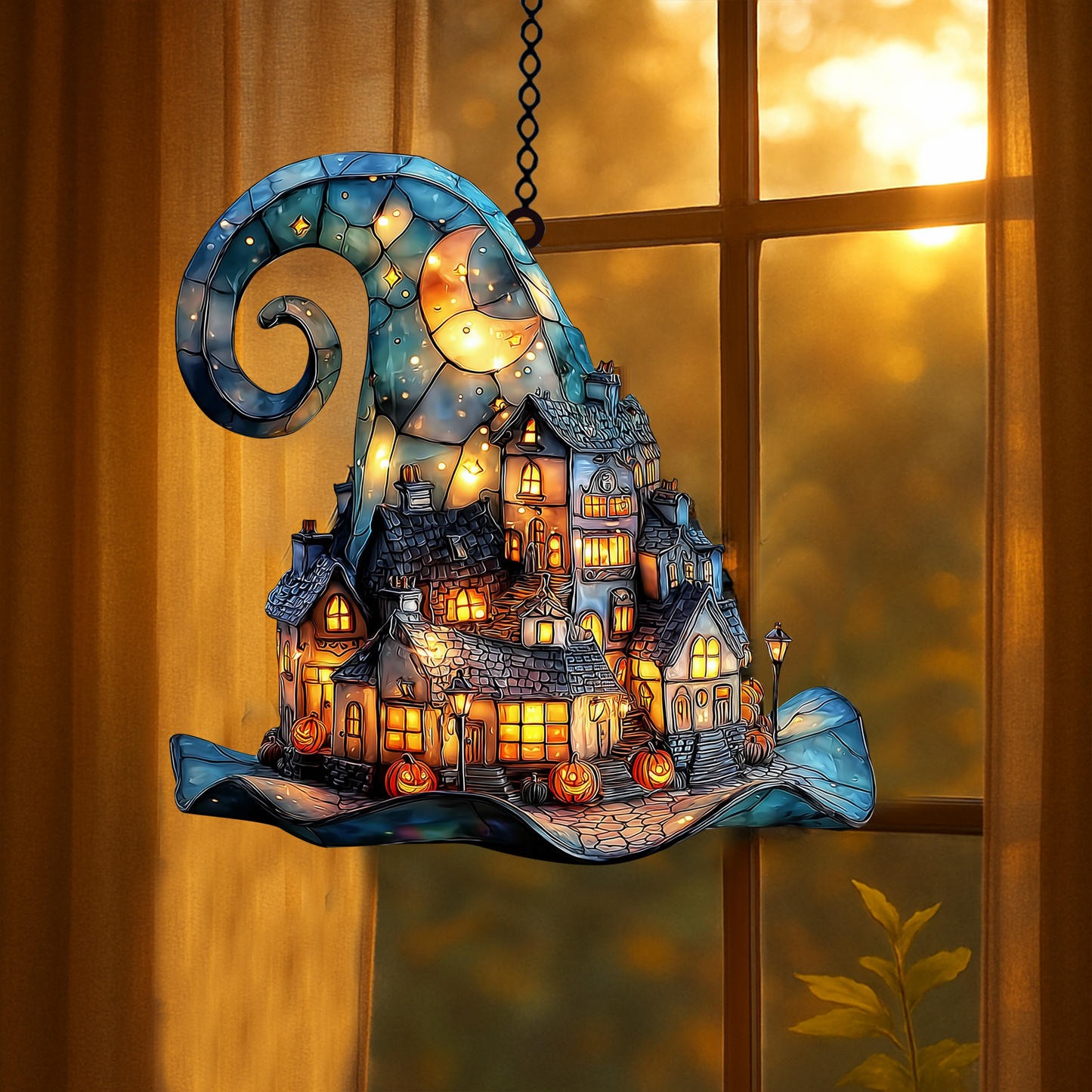 Witch Hat Village Acrylic Suncatcher - Made in USA - SC165