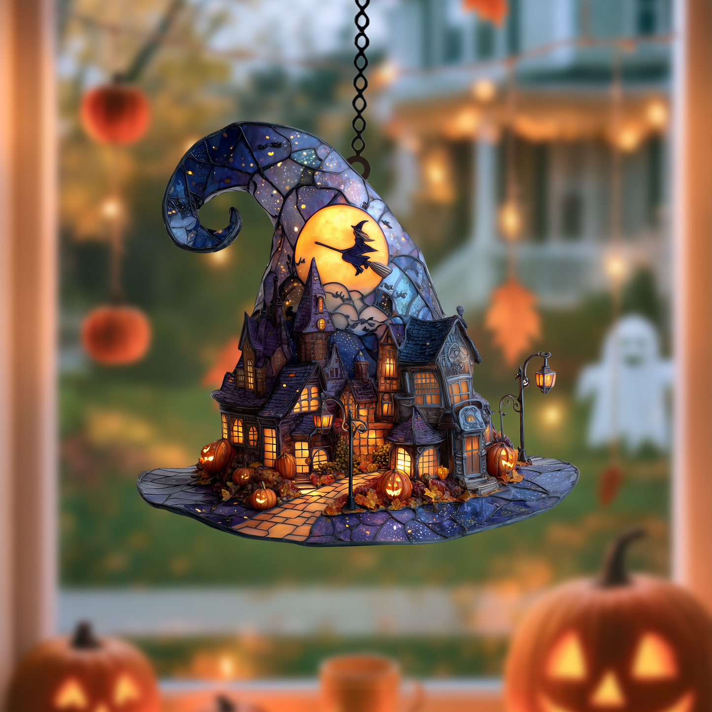 Witch Hat Village Acrylic Suncatcher - Made in USA - SC165