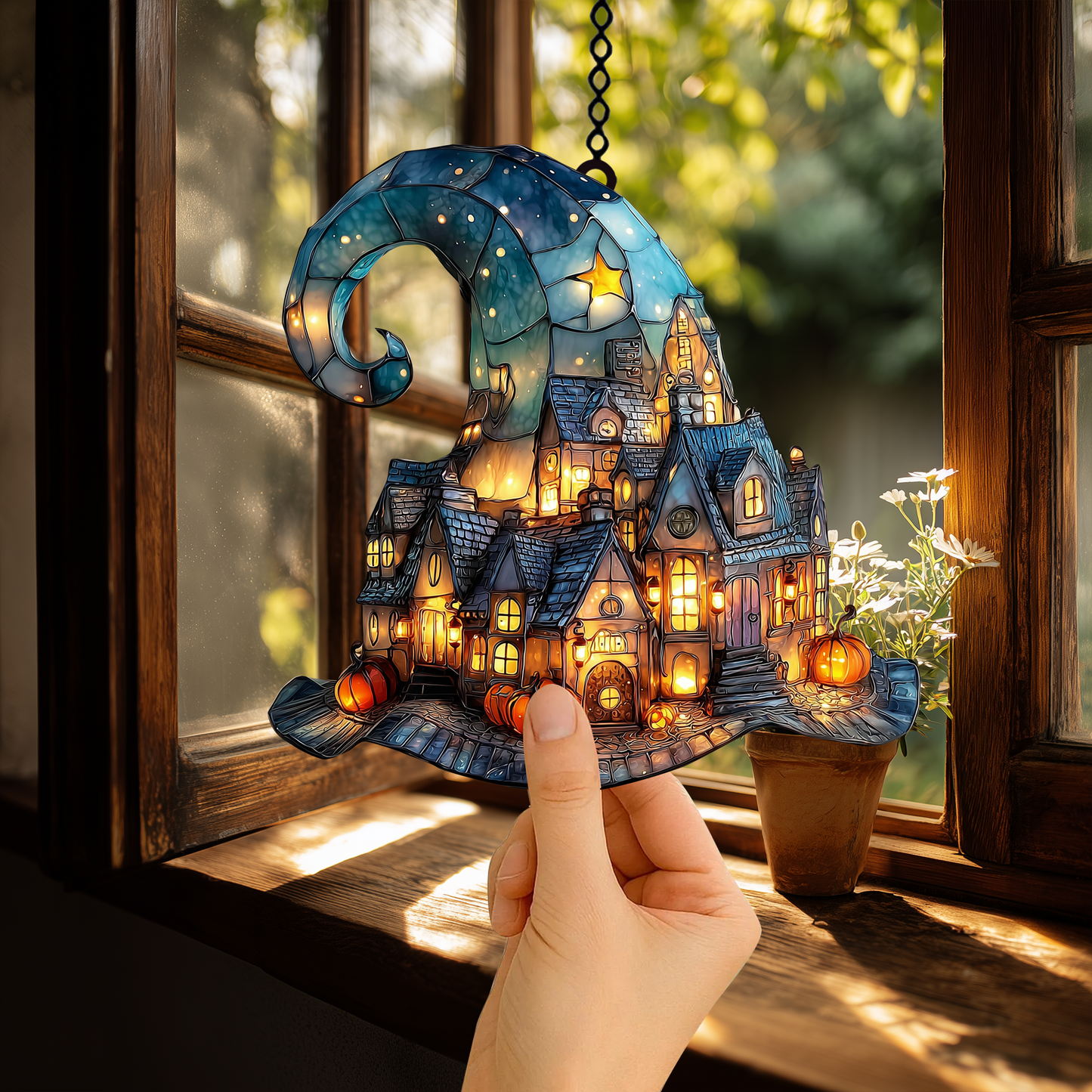 Witch Hat Village Acrylic Suncatcher - Made in USA - SC165