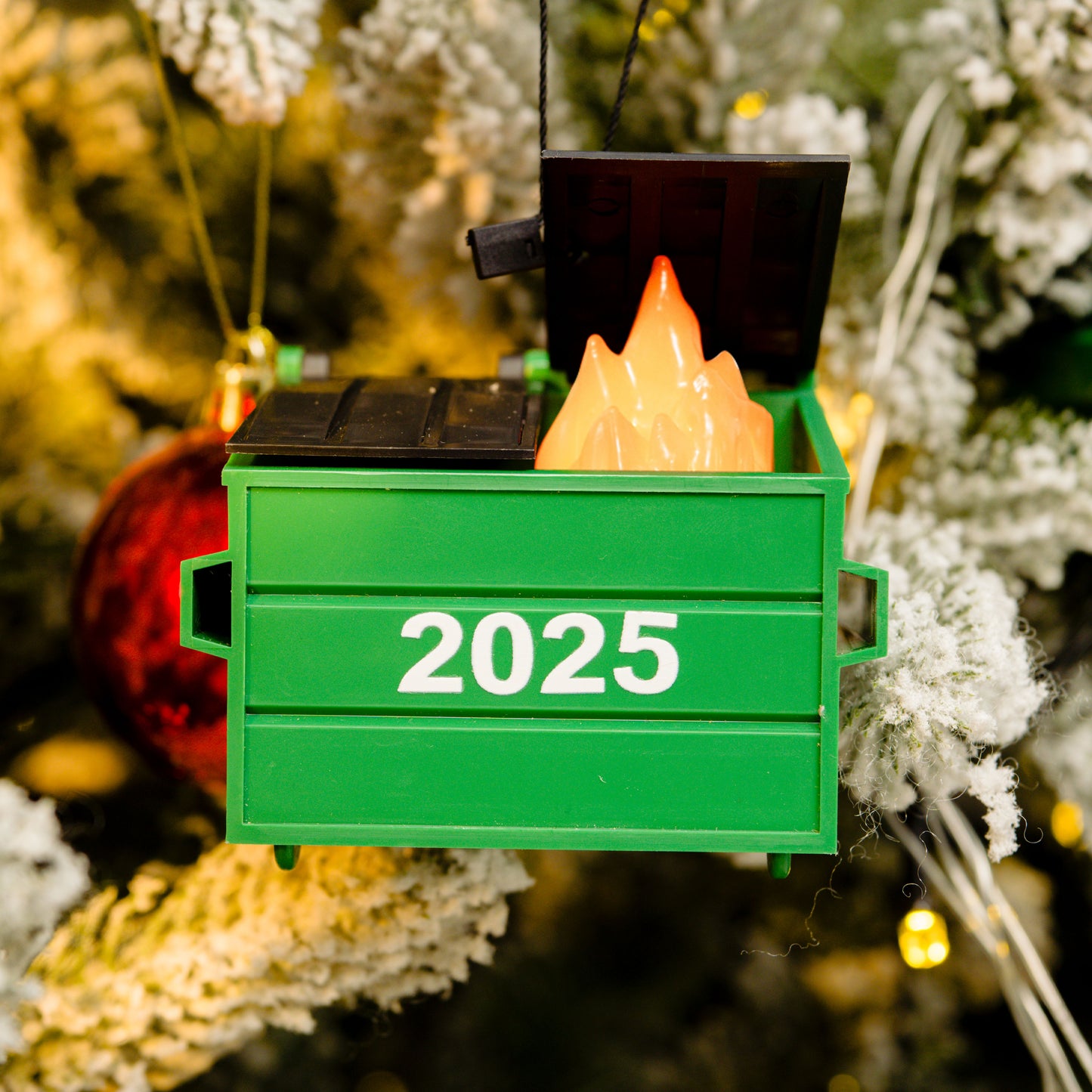 2025 Dumpster Fire Ornament LED Flickering