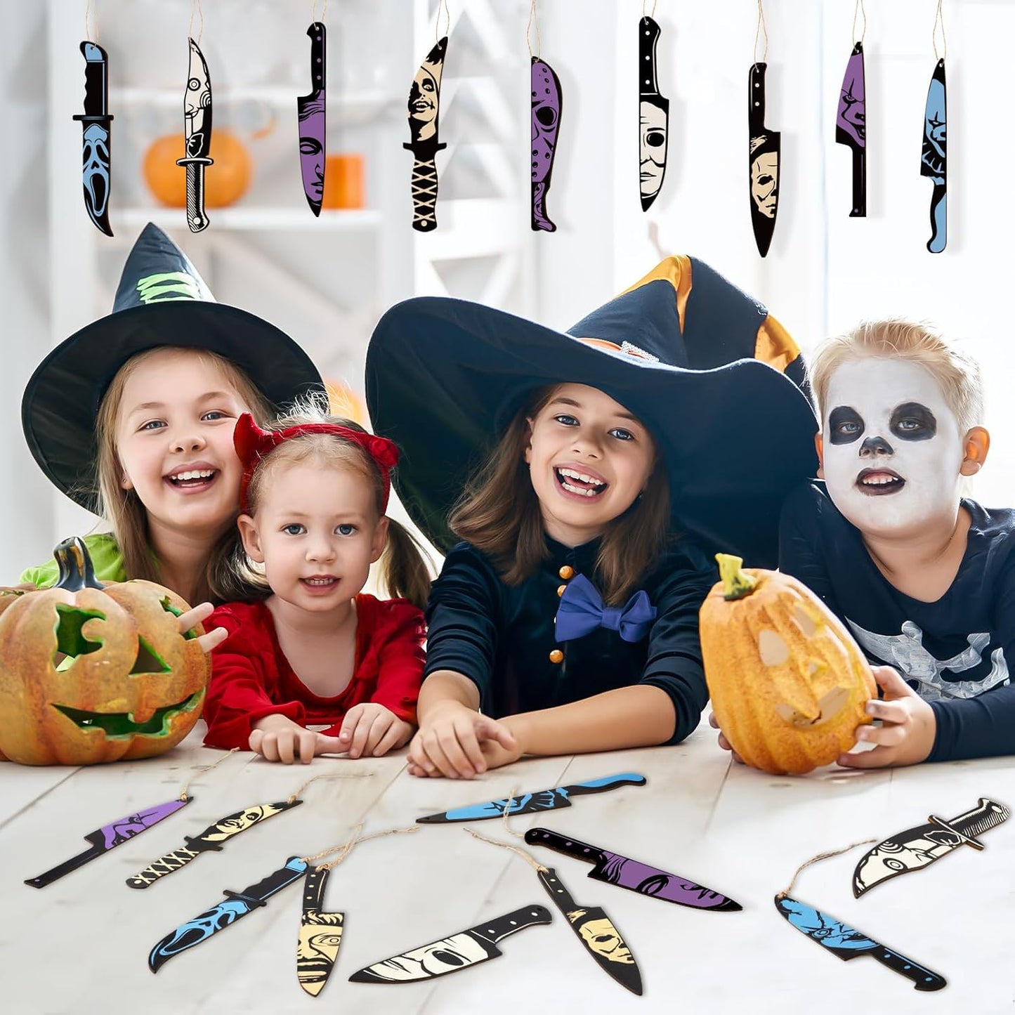 12pcs Horror Movie Decor Knife Hanging Halloween Tree Decorations