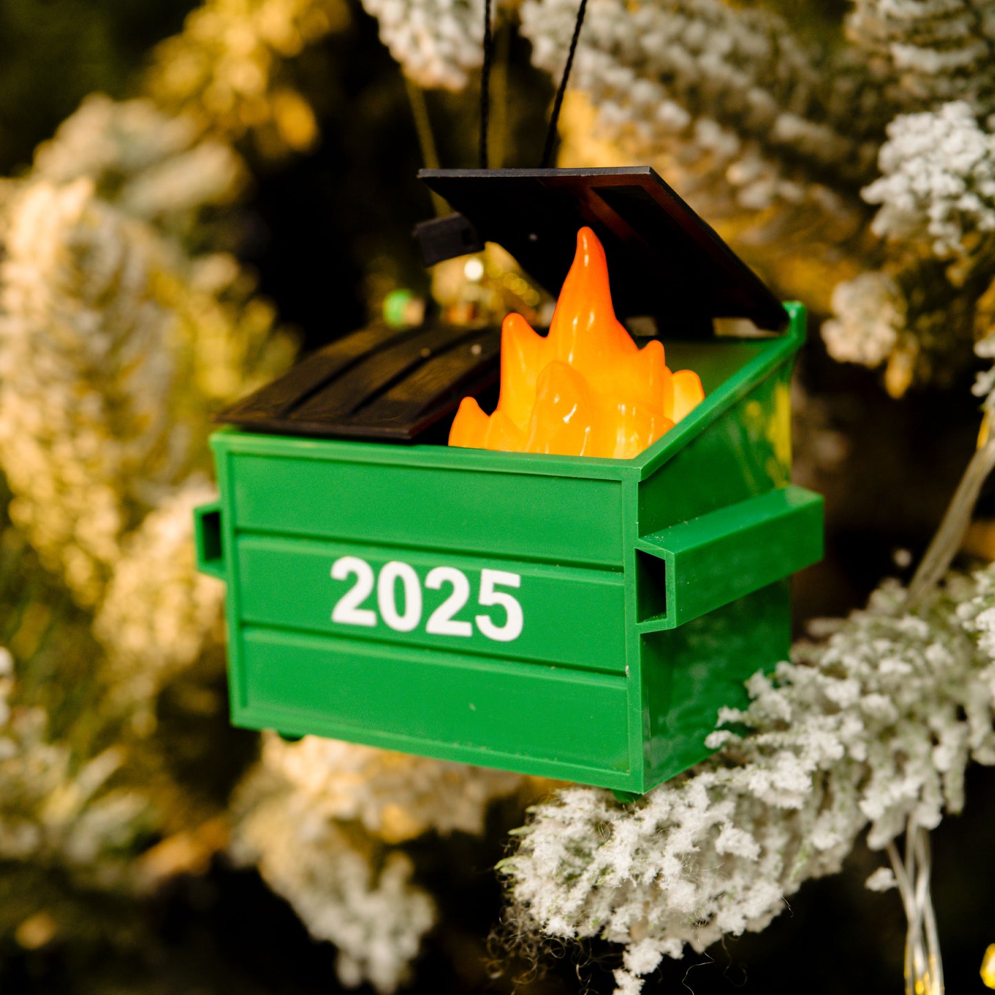 2025 Dumpster Fire Ornament LED Flickering