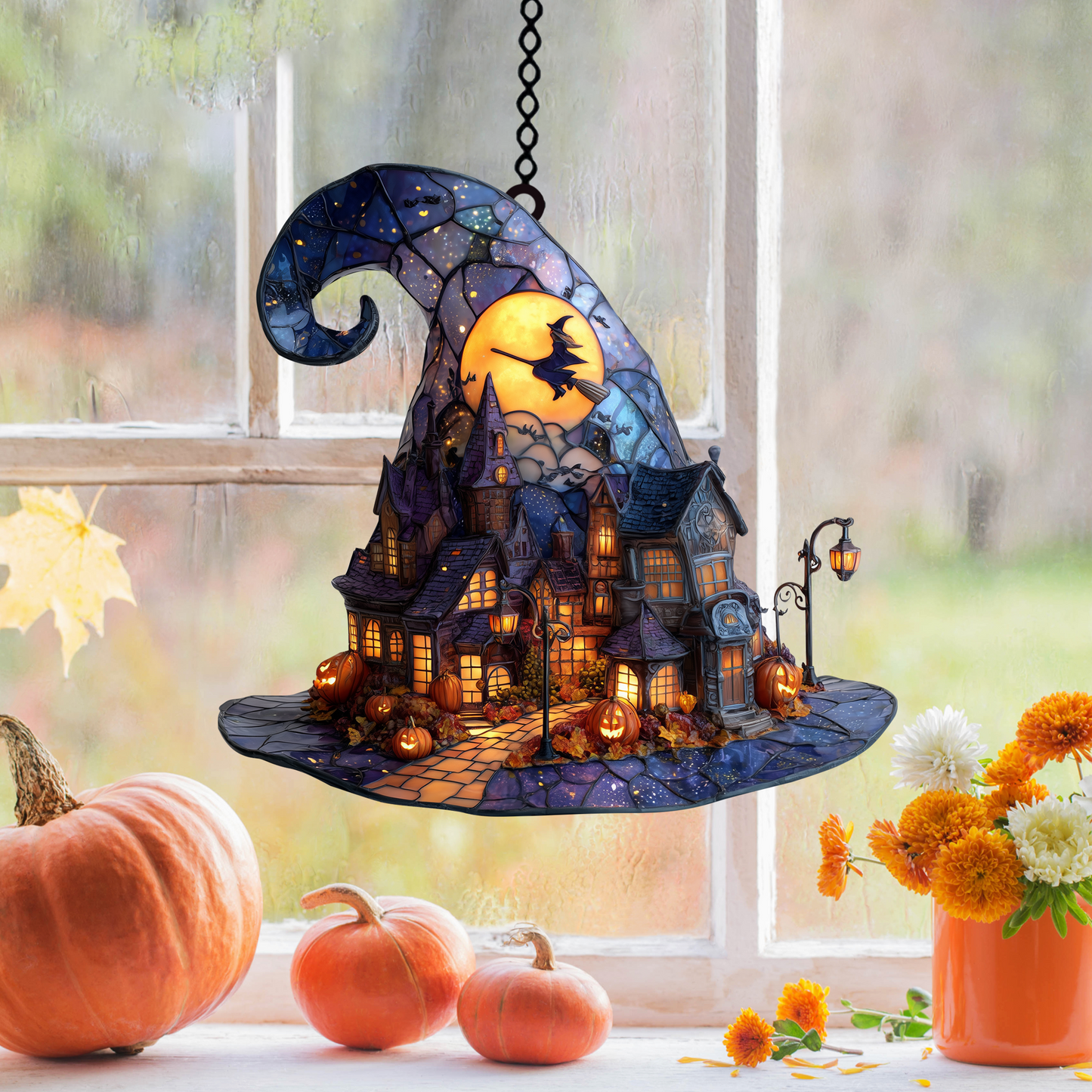 Witch Hat Village Acrylic Suncatcher - Made in USA - SC165